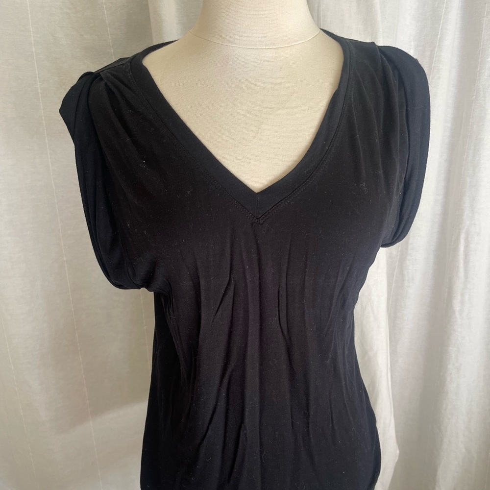 Trouvé black cotton cap sleeve top shirt